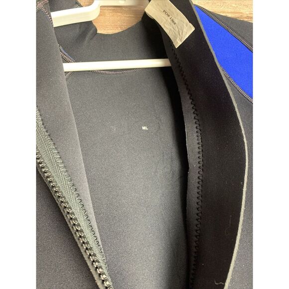 VTG DEEP SEE Full Body Wet Suit M/L 90% Neoprene 10% Nylon 3 MM Black Blue - Picture 5 of 16